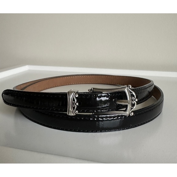 Brighton Accessories - Brighton Black Patent Skinny Belt B10843 Size Medium Women’s